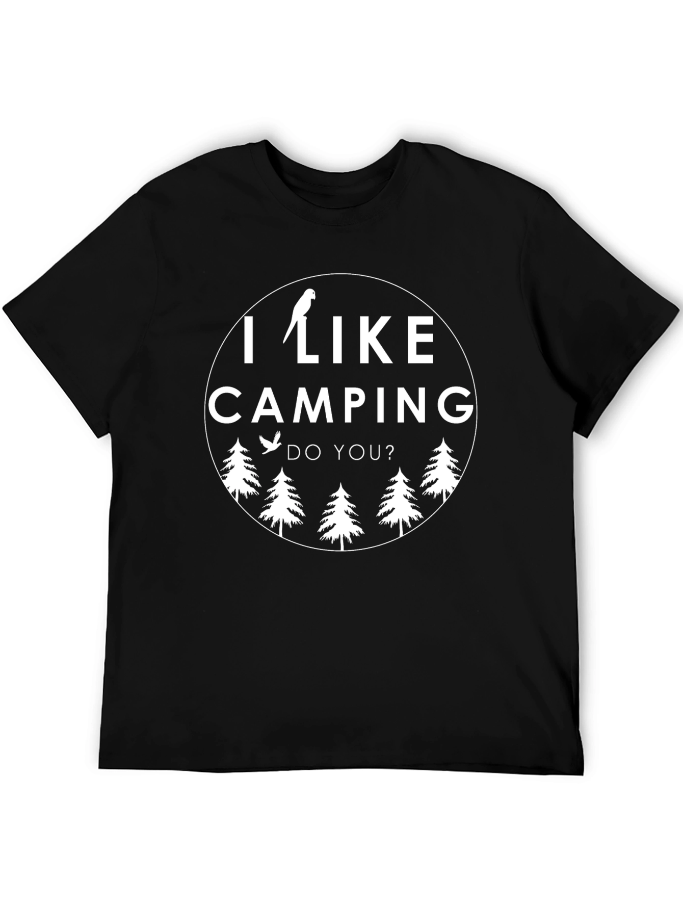 Camiseta Negra Unisex: I Like Camping Do You?