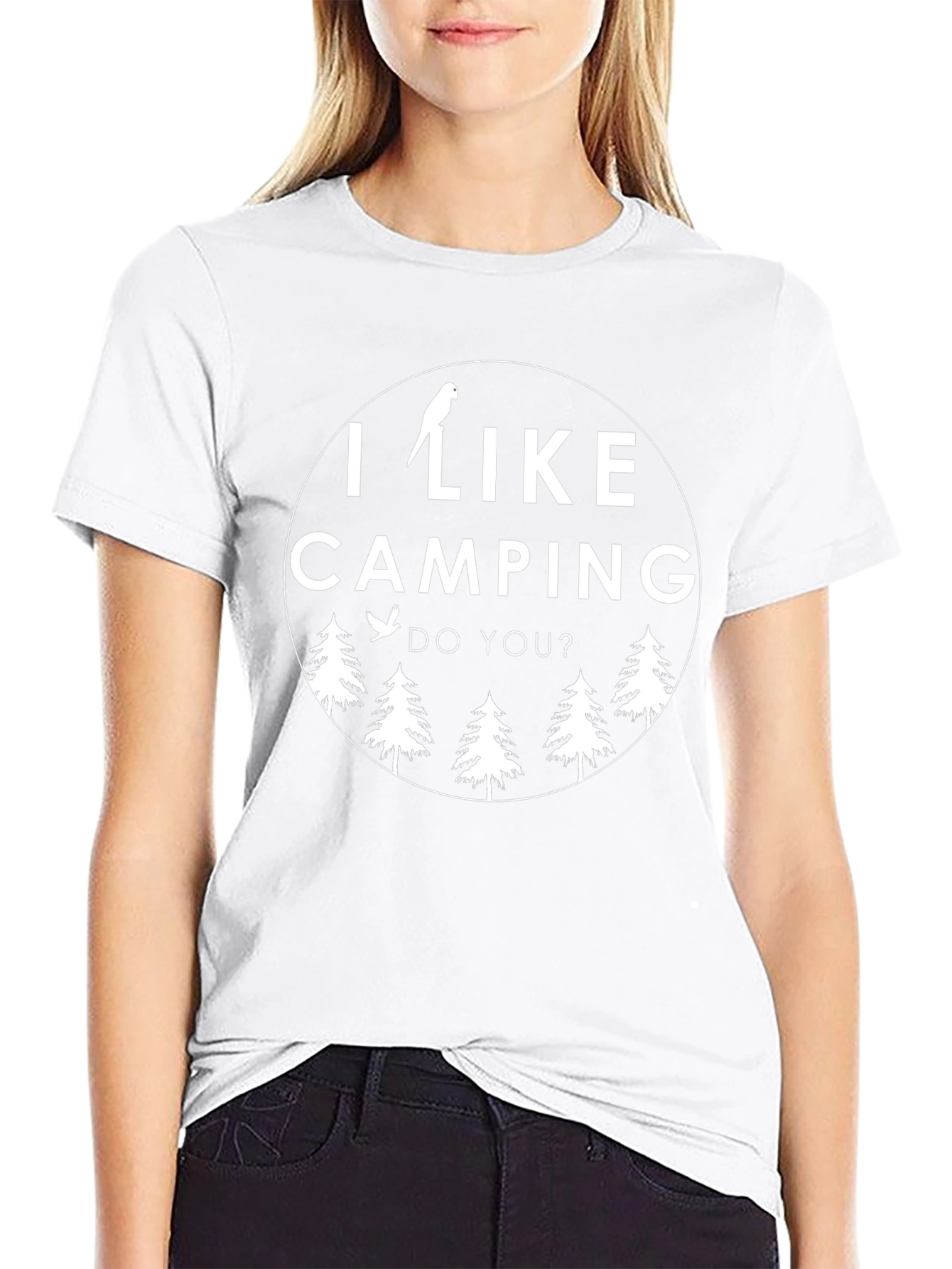 Camiseta Negra Unisex: I Like Camping Do You?