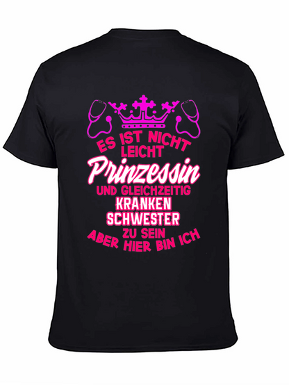Camiseta Negra Impresión Princesa Enfermera