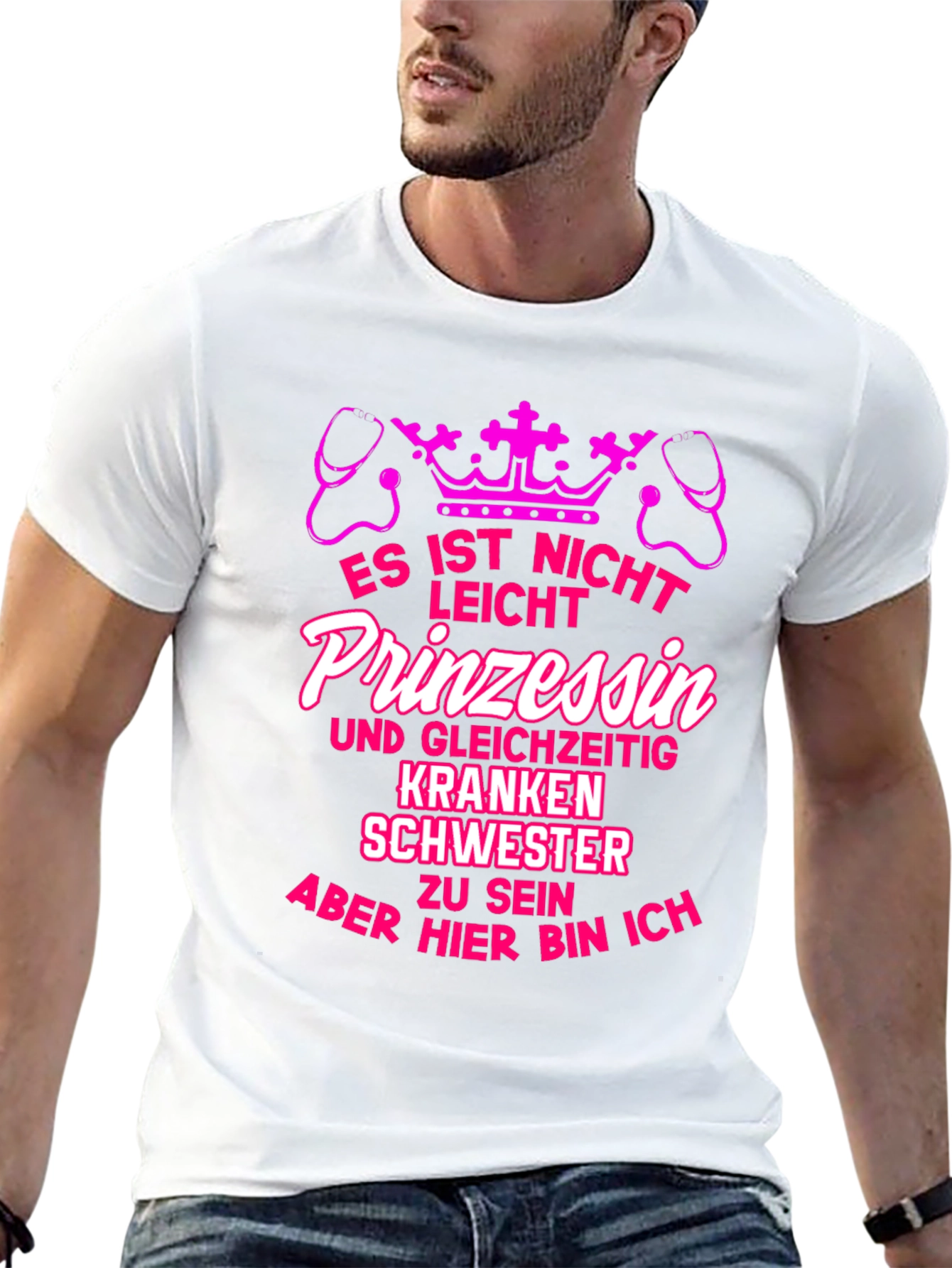 Camiseta Negra Impresión Princesa Enfermera