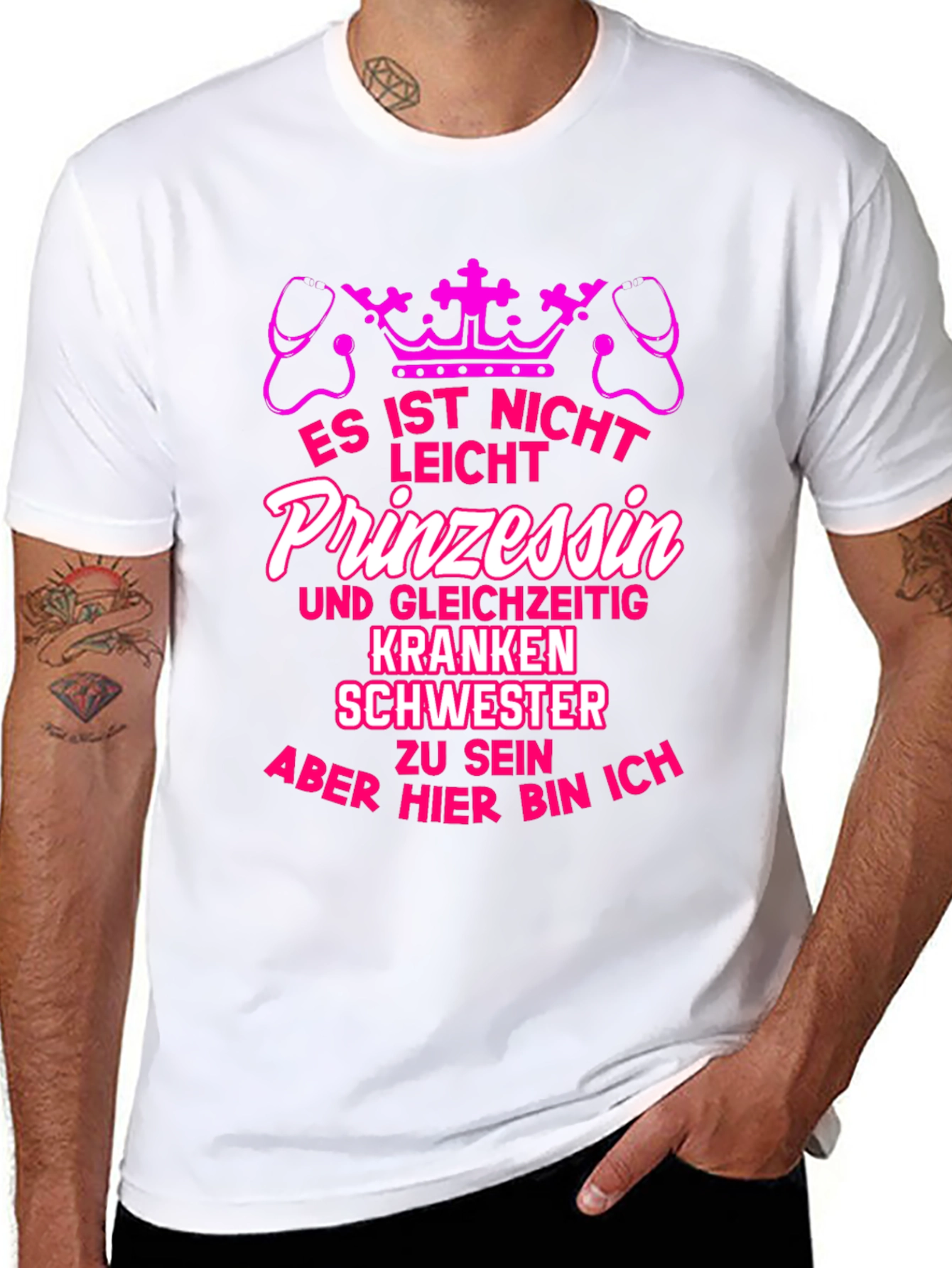 Camiseta Negra Impresión Princesa Enfermera