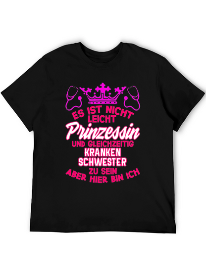 Camiseta Negra Impresión Princesa Enfermera