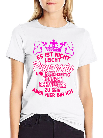 Camiseta Negra Impresión Princesa Enfermera