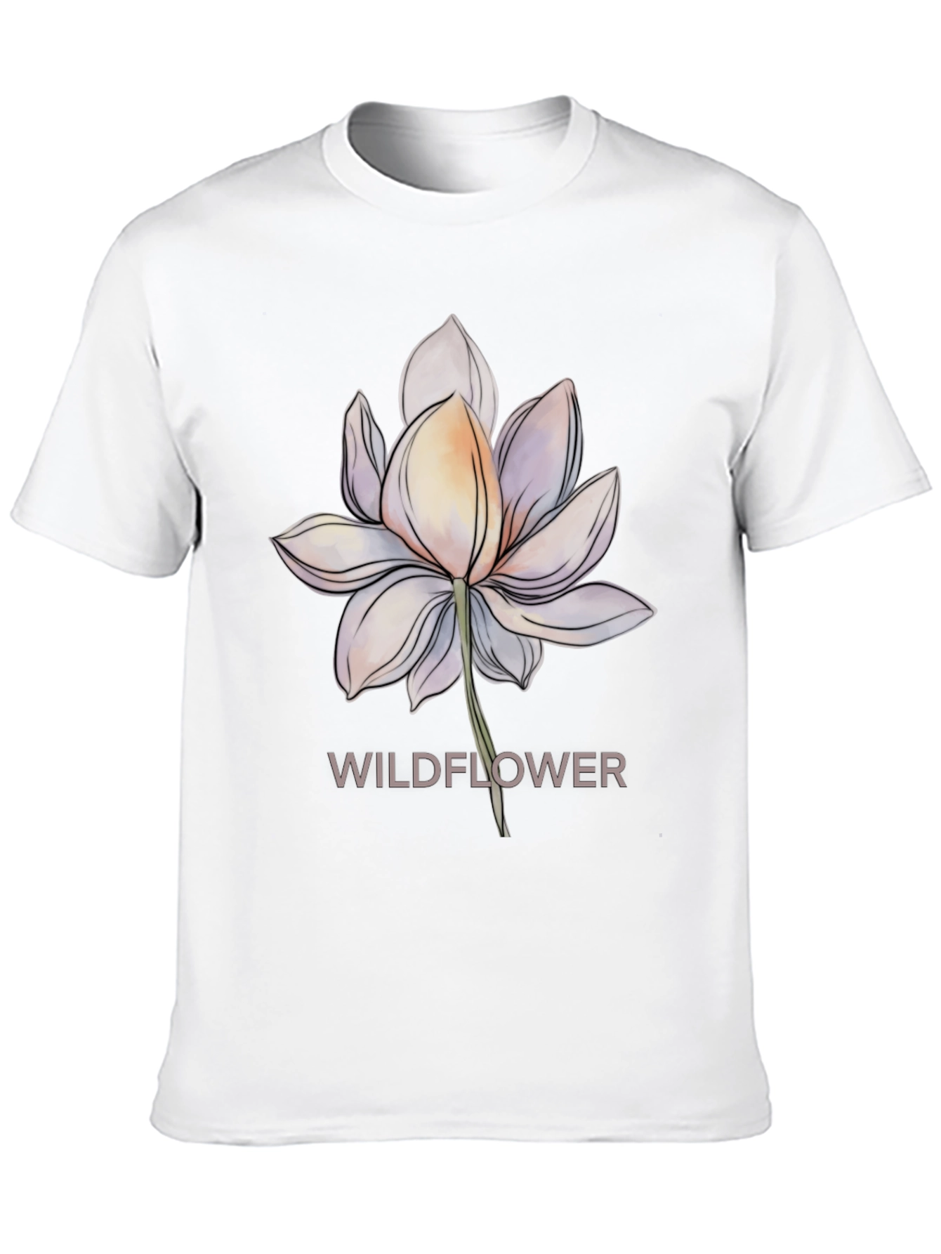 Camiseta Negra con Diseño Floral Wildflower