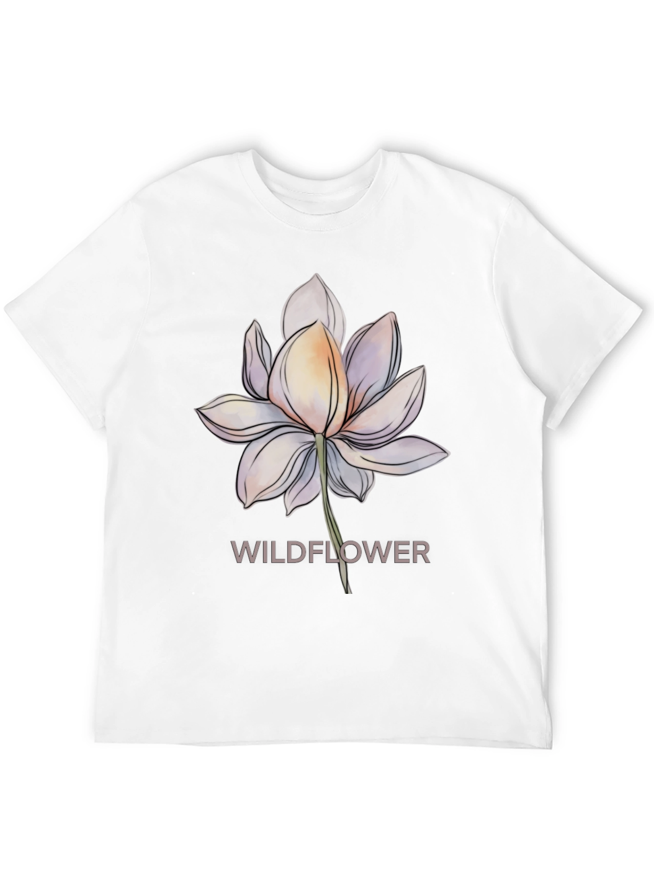 Camiseta Negra con Diseño Floral Wildflower