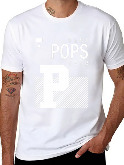 Camiseta Negra Best Pops Ever para Papá