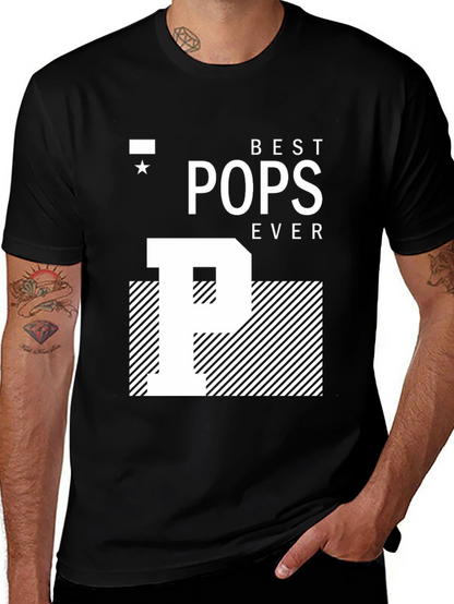 Camiseta Negra Best Pops Ever para Papá
