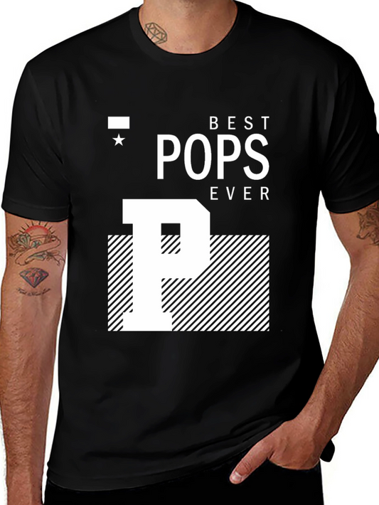 Camiseta Negra Best Pops Ever para Papá