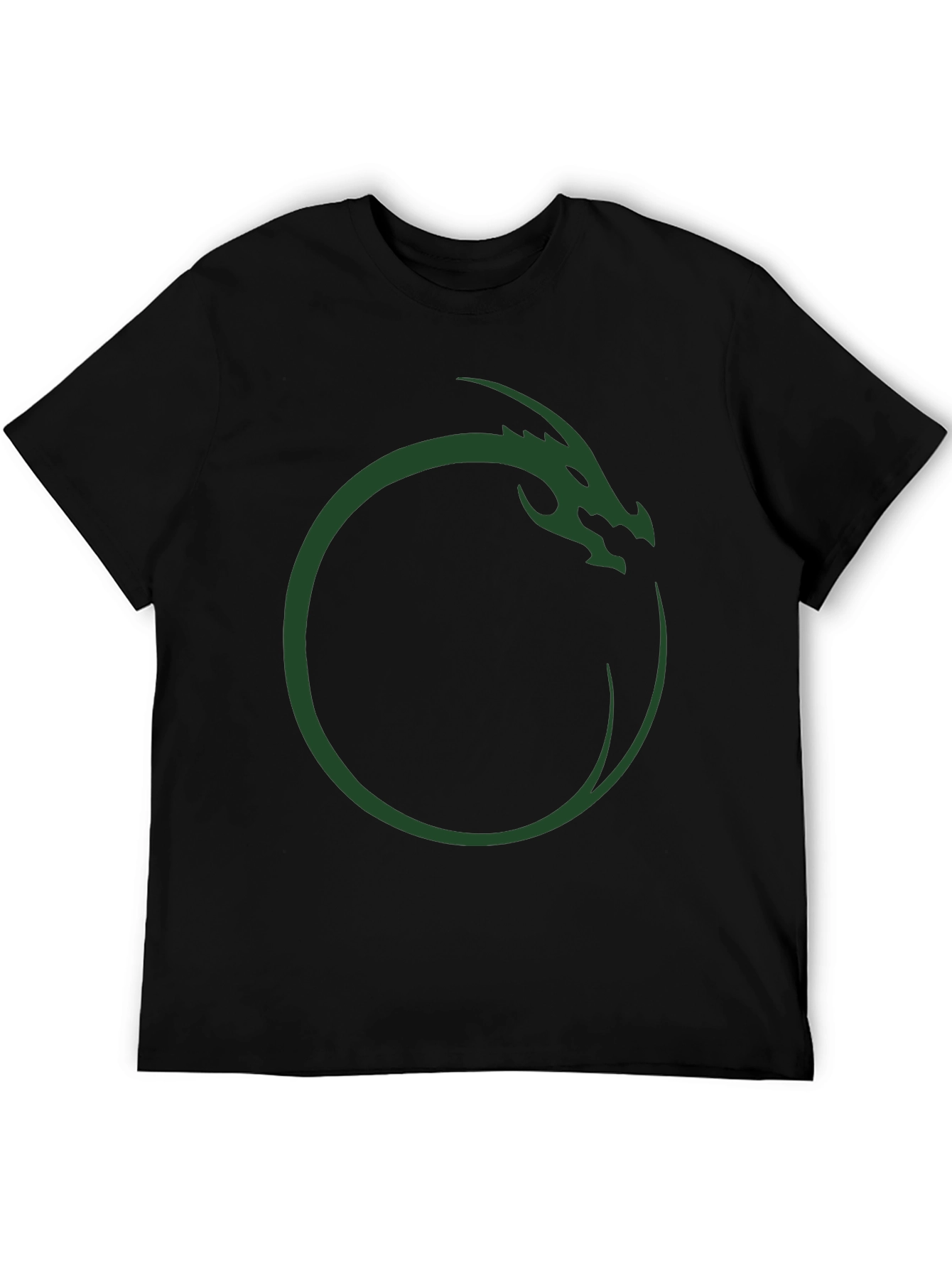 Camiseta Negra Dragón Ouroboros Elegante Casual