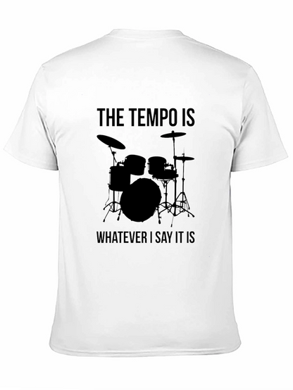 Camiseta Negra con Diseño de Batería para Músicos