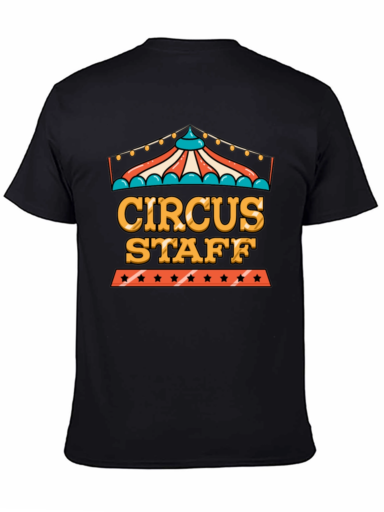 Camiseta Negra Circus Staff - Diseño Divertido