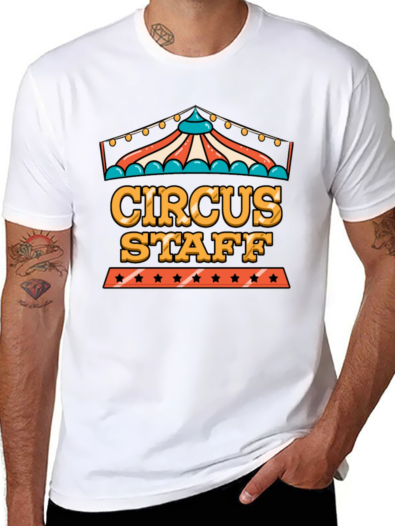Camiseta Negra Circus Staff - Diseño Divertido