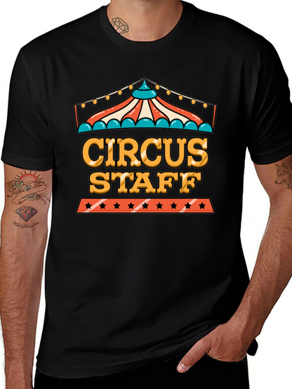 Camiseta Negra Circus Staff - Diseño Divertido