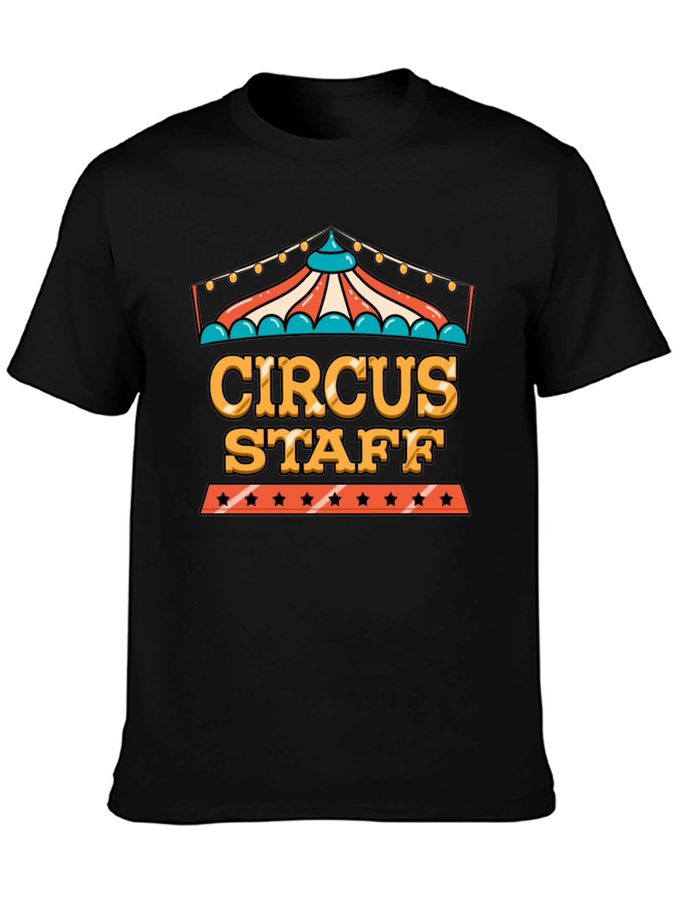 Camiseta Negra Circus Staff - Diseño Divertido
