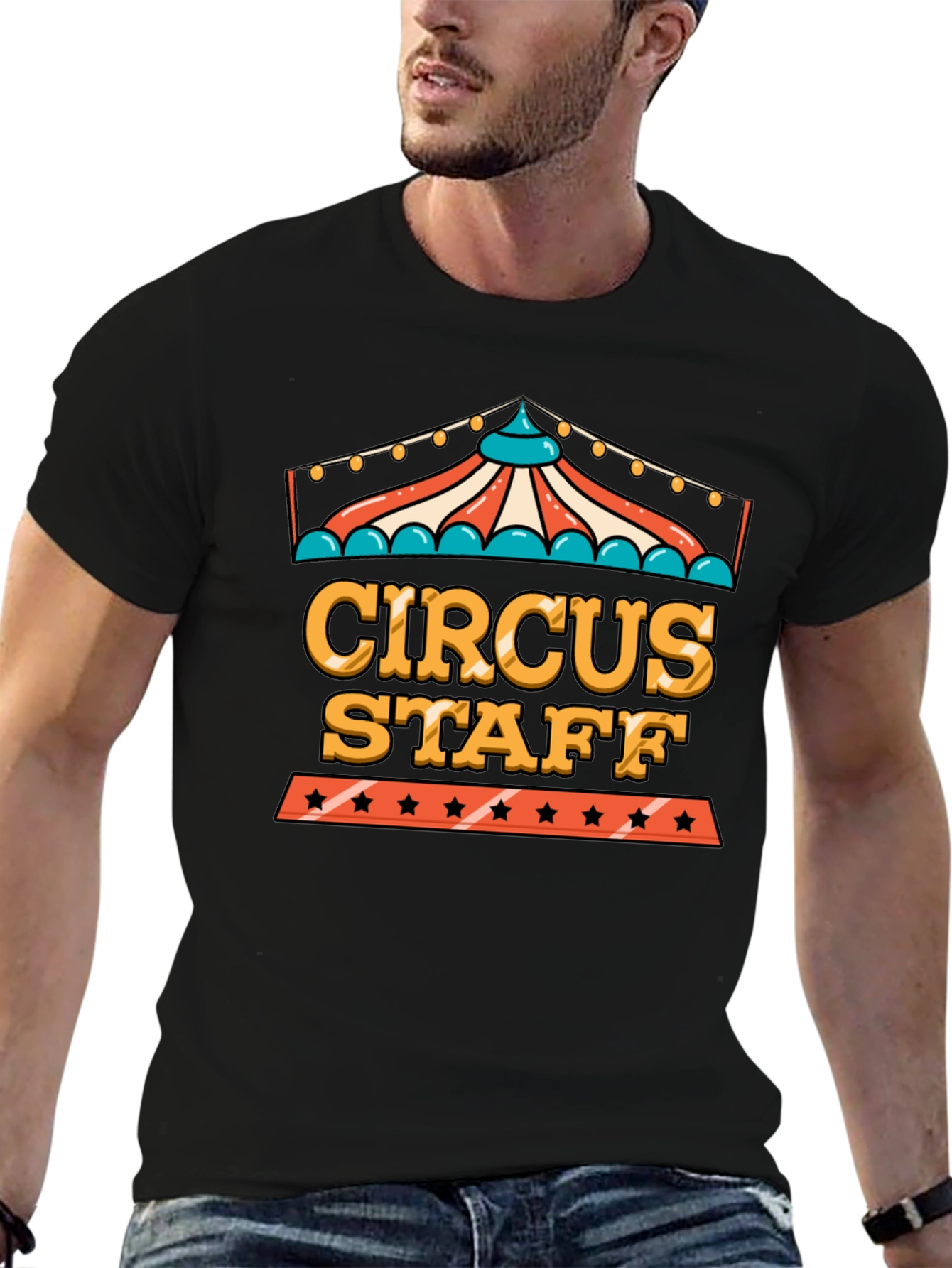 Camiseta Negra Circus Staff - Diseño Divertido