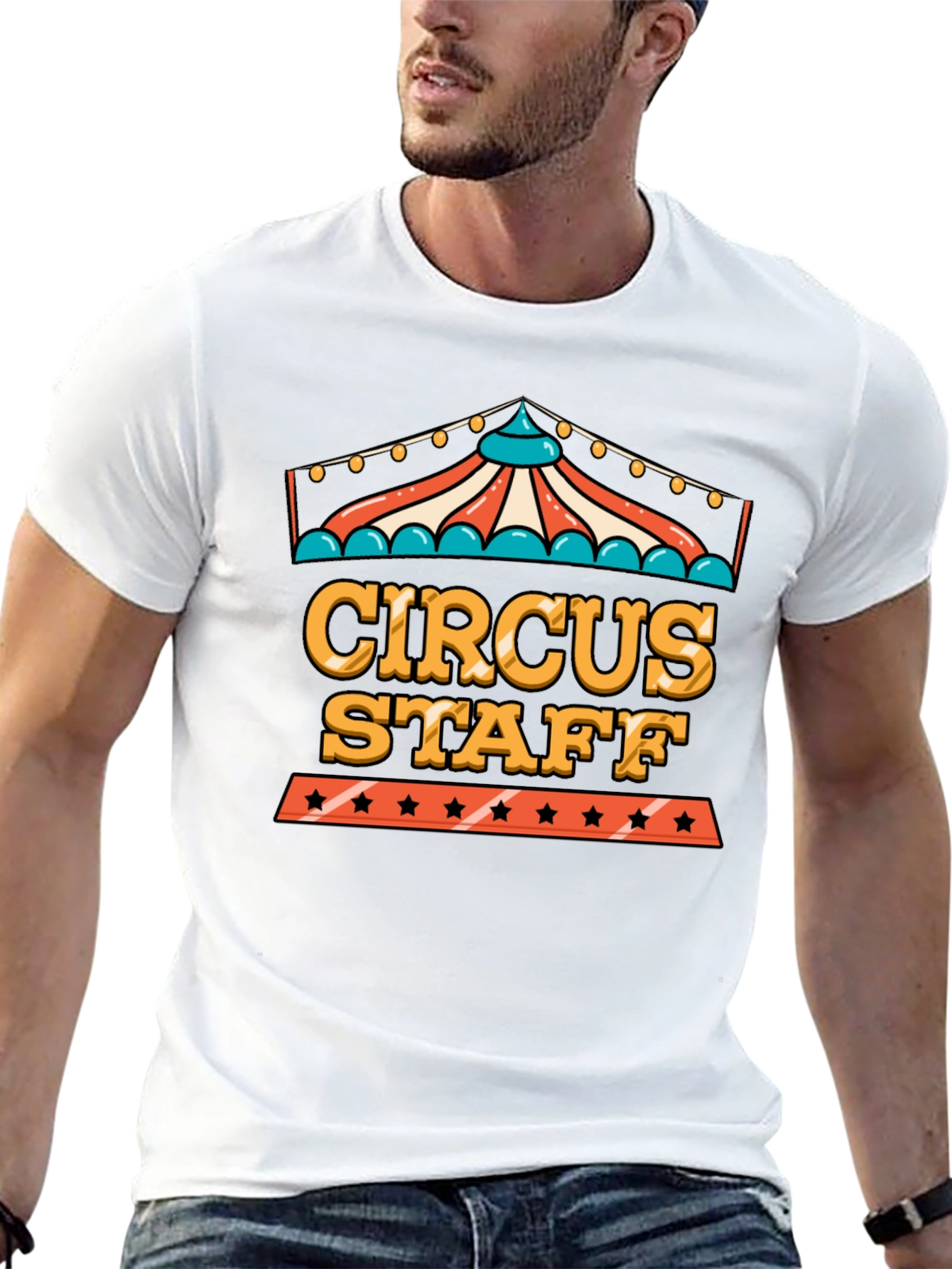 Camiseta Negra Circus Staff - Diseño Divertido