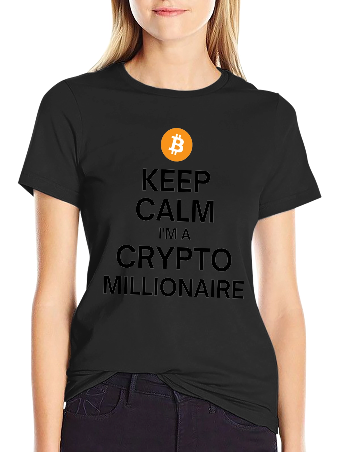 Camiseta Bitcoin: Crypto Millonario - Mantén la Calma