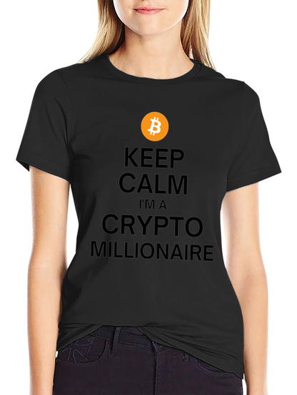 Camiseta Bitcoin: Crypto Millonario - Mantén la Calma
