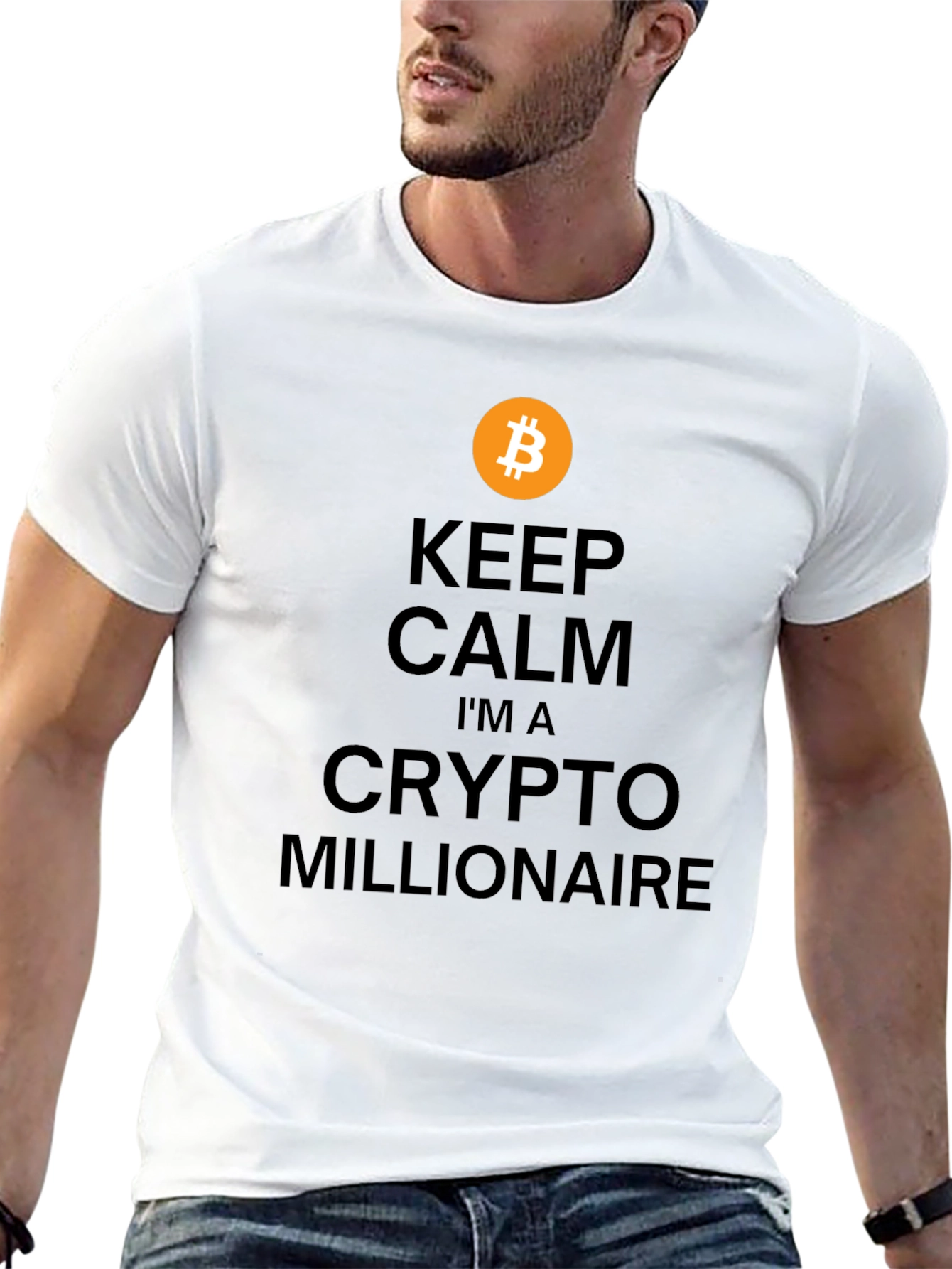 Camiseta Bitcoin: Crypto Millonario - Mantén la Calma