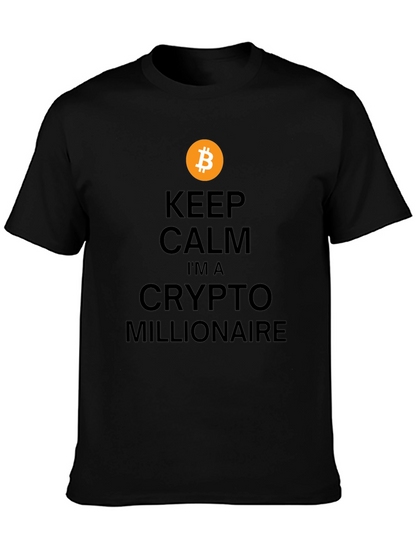 Camiseta Bitcoin: Crypto Millonario - Mantén la Calma