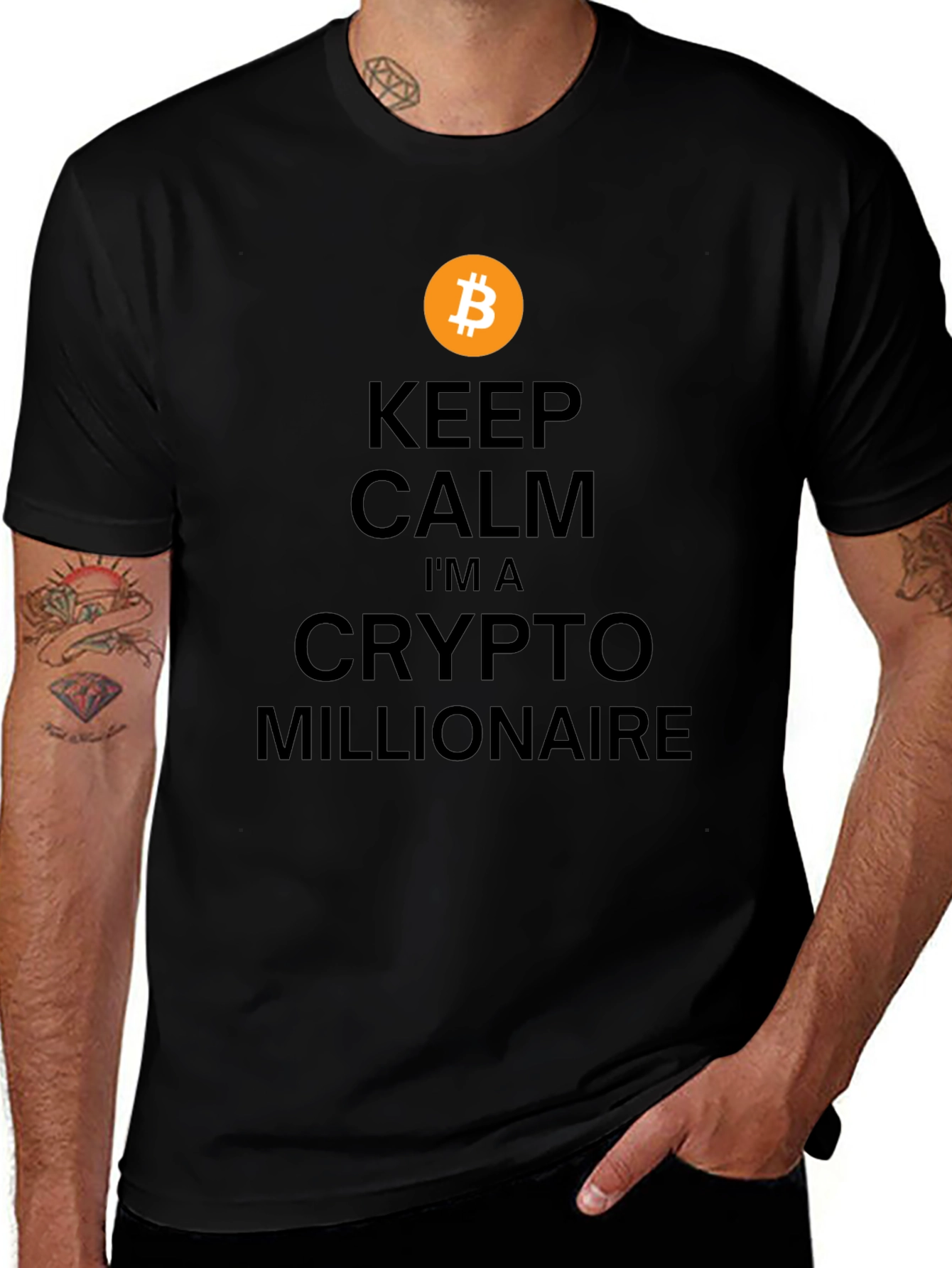 Camiseta Bitcoin: Crypto Millonario - Mantén la Calma