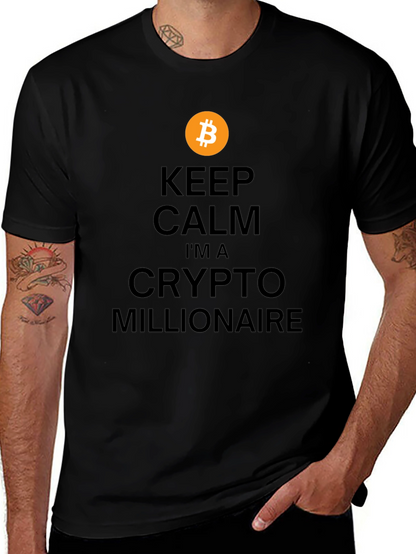 Camiseta Bitcoin: Crypto Millonario - Mantén la Calma