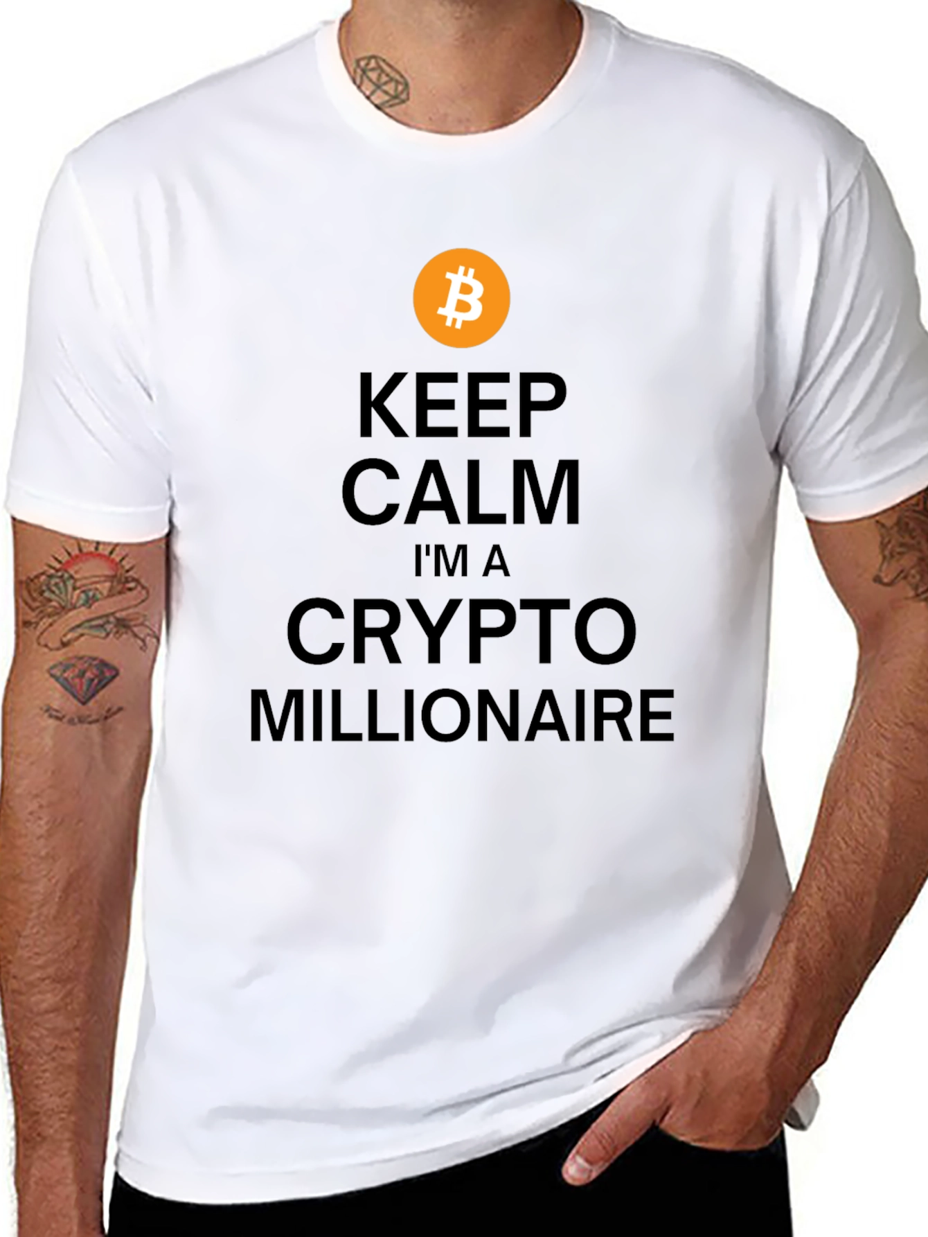 Camiseta Bitcoin: Crypto Millonario - Mantén la Calma