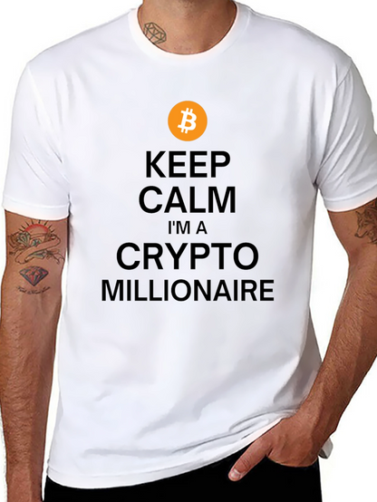 Camiseta Bitcoin: Crypto Millonario - Mantén la Calma