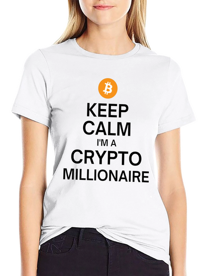 Camiseta Bitcoin: Crypto Millonario - Mantén la Calma
