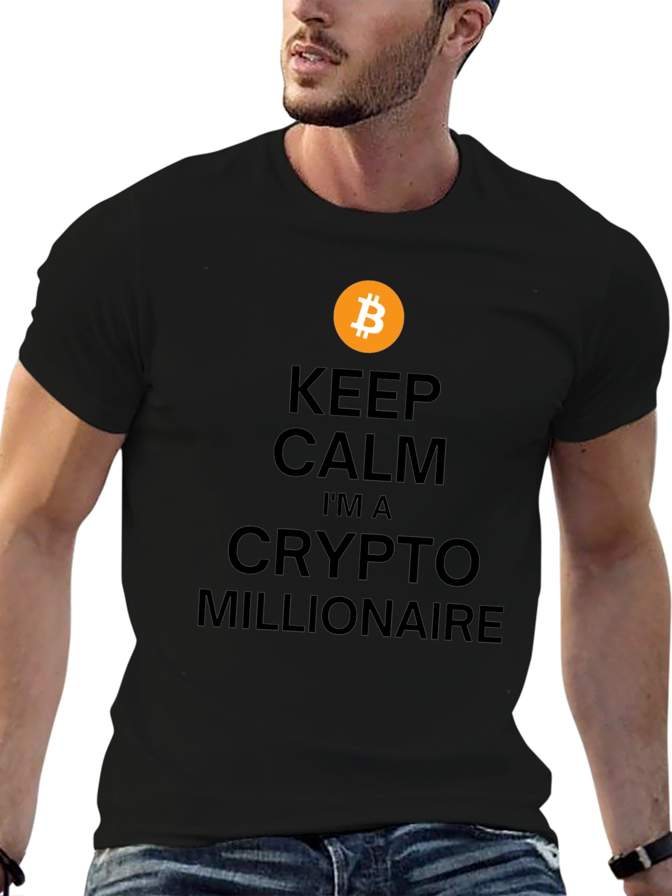 Camiseta Bitcoin: Crypto Millonario - Mantén la Calma