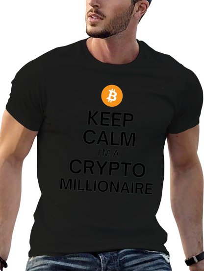 Camiseta Bitcoin: Crypto Millonario - Mantén la Calma