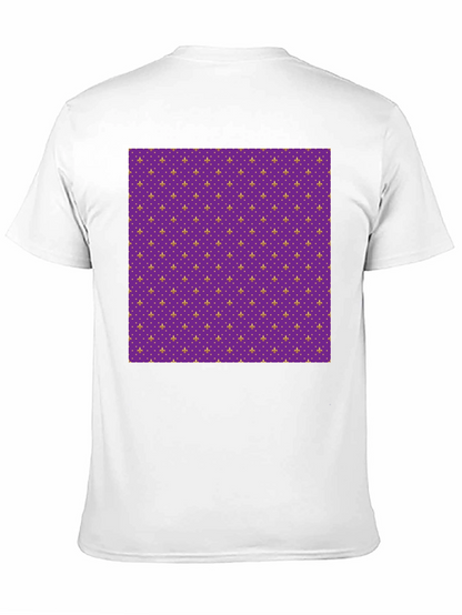 Camiseta Negra Estampado Flor de Lis Morada