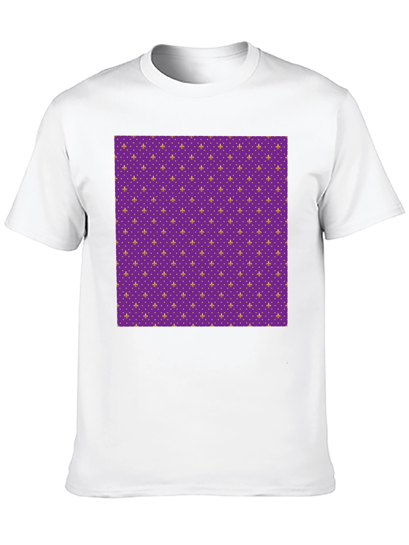 Camiseta Negra Estampado Flor de Lis Morada