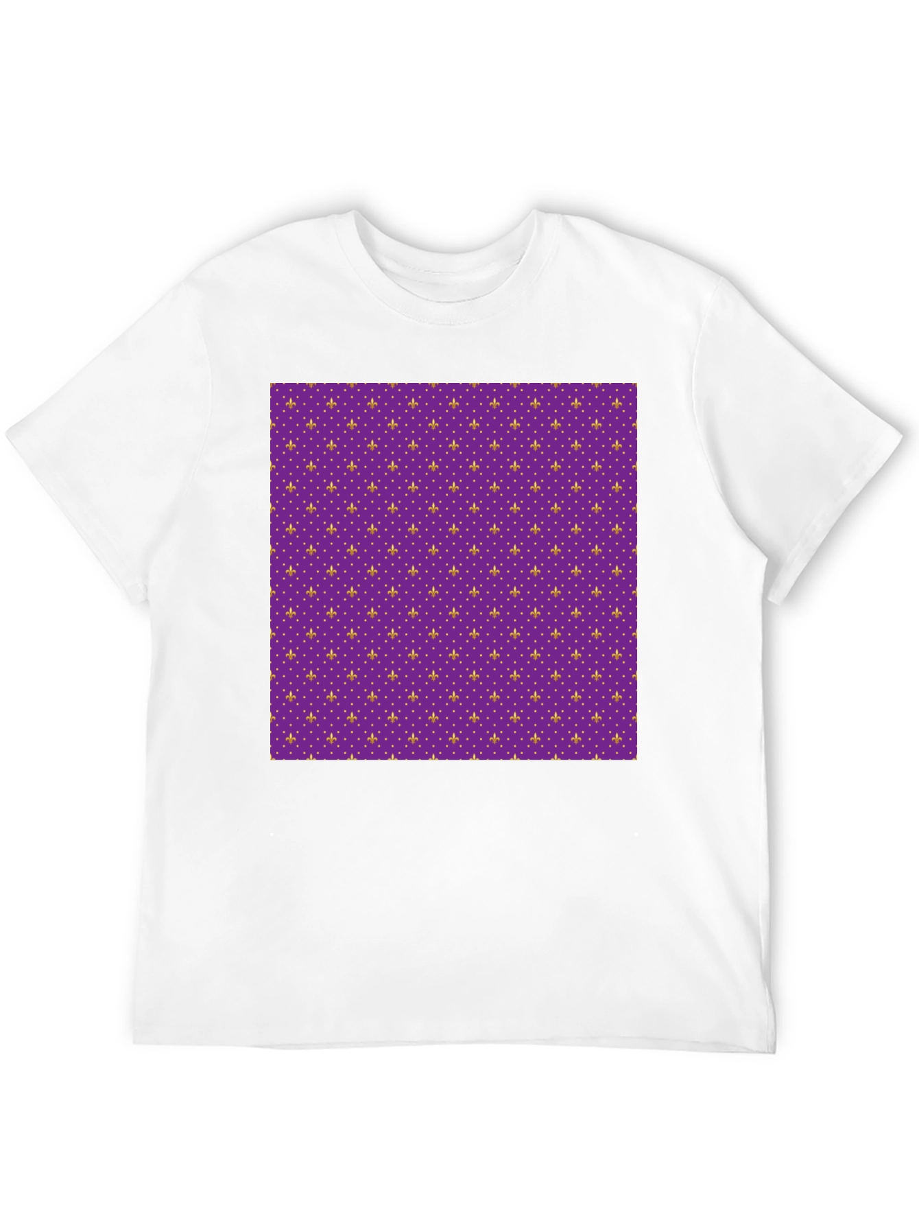 Camiseta Negra Estampado Flor de Lis Morada