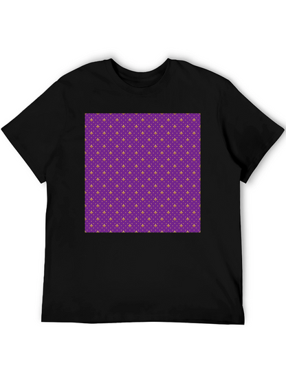 Camiseta Negra Estampado Flor de Lis Morada