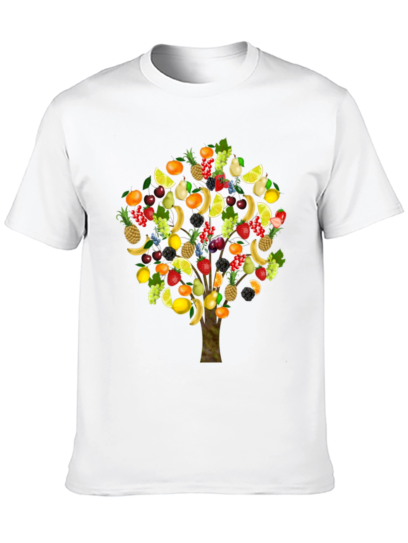 Camiseta Negra con Árbol Frutal Divertido
