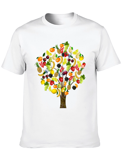 Camiseta Negra con Árbol Frutal Divertido