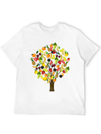 Camiseta Negra con Árbol Frutal Divertido