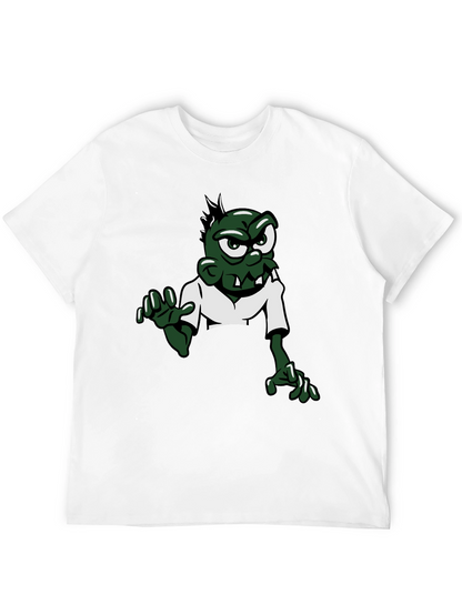 Camiseta Negra con Diseño de Zombie Divertido