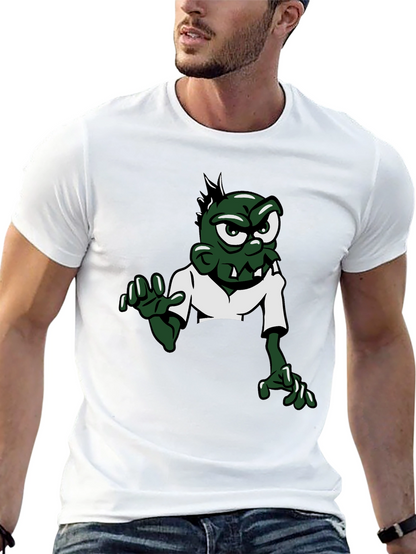 Camiseta Negra con Diseño de Zombie Divertido