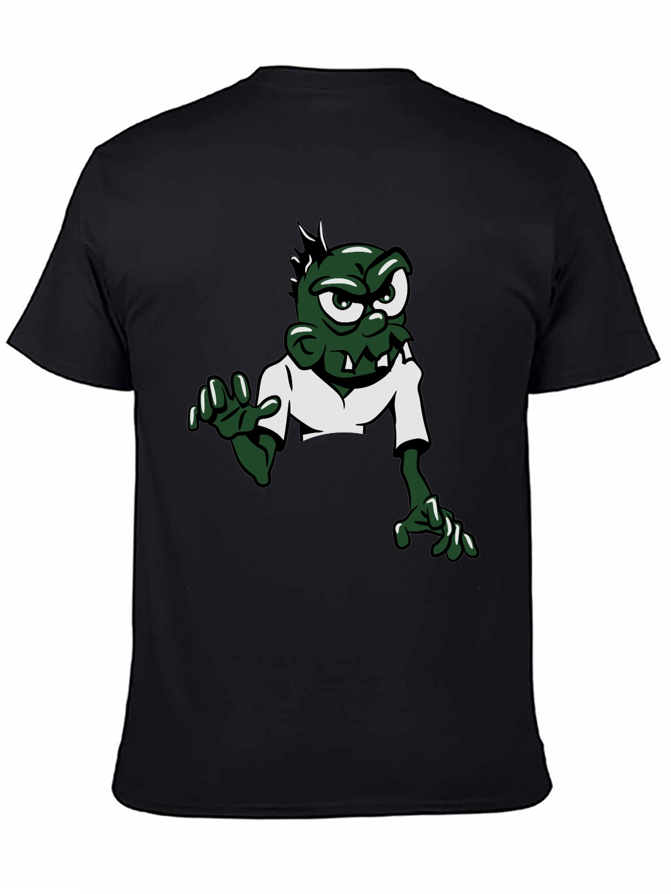 Camiseta Negra con Diseño de Zombie Divertido