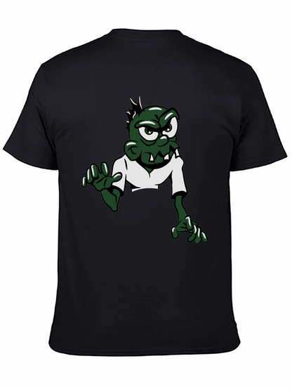 Camiseta Negra con Diseño de Zombie Divertido