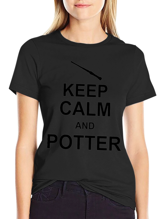 Camiseta Negra Keep Calm and Potter