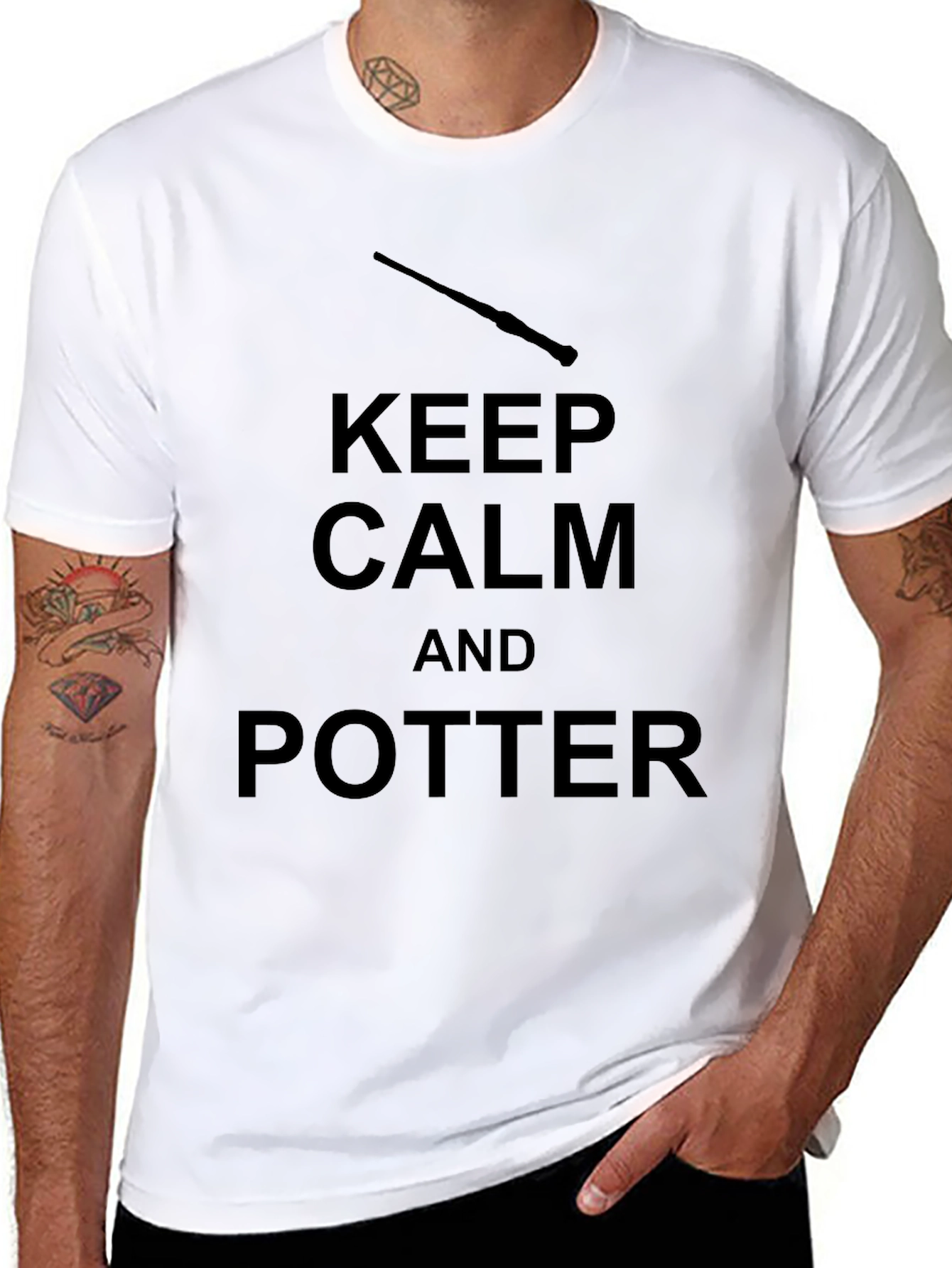 Camiseta Negra Keep Calm and Potter