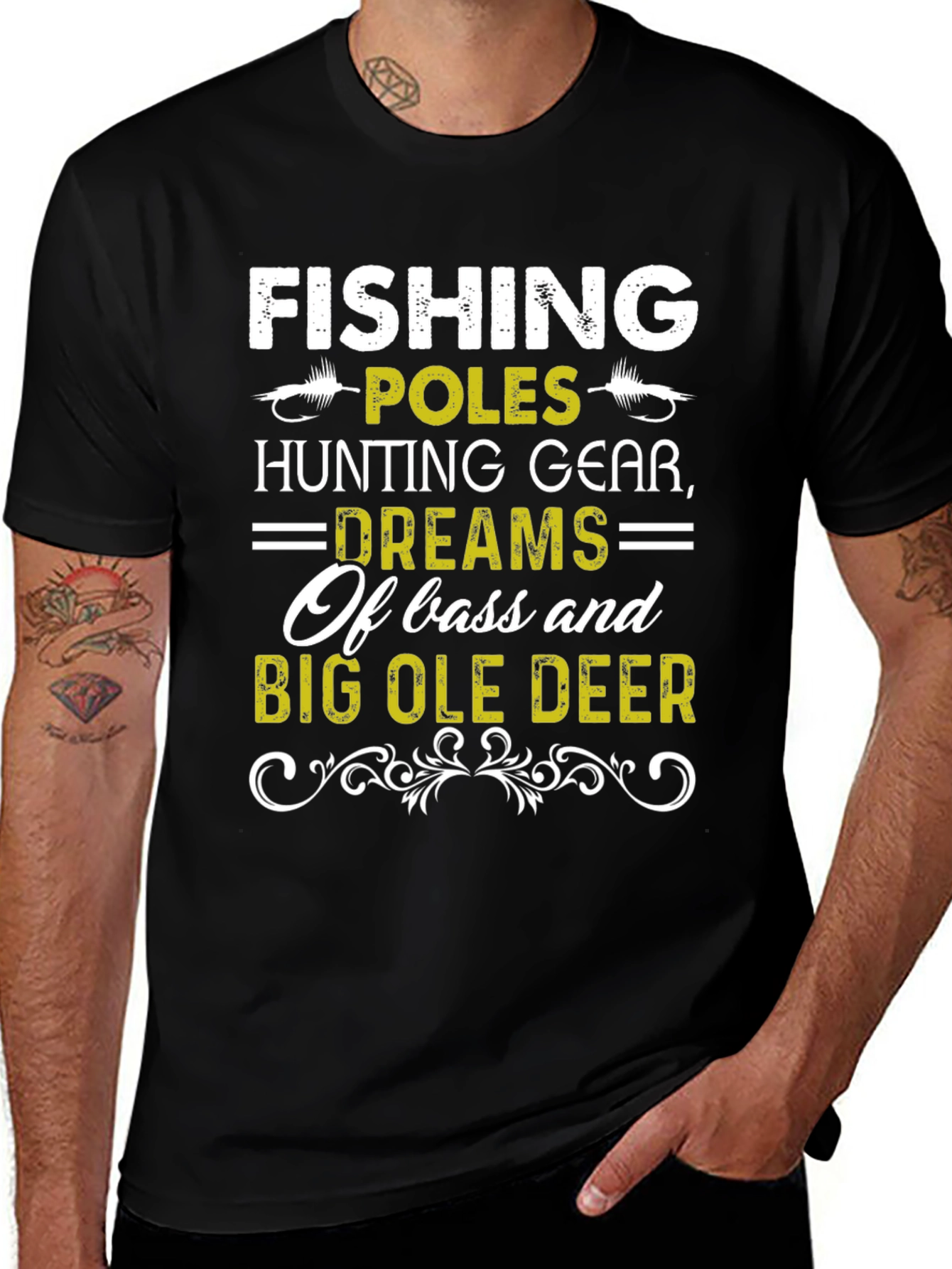 Camiseta Hombre Pesca Caza y Sueños