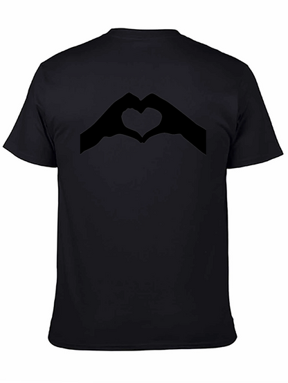 Camiseta Negra con Corazón de Manos