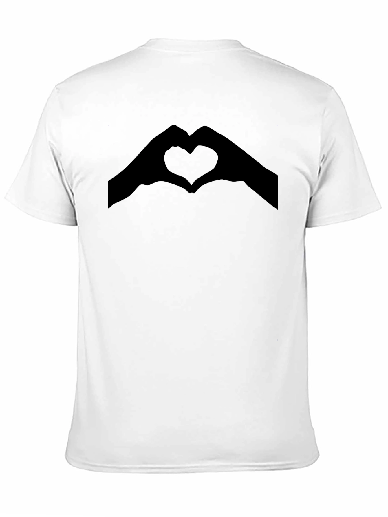 Camiseta Negra con Corazón de Manos