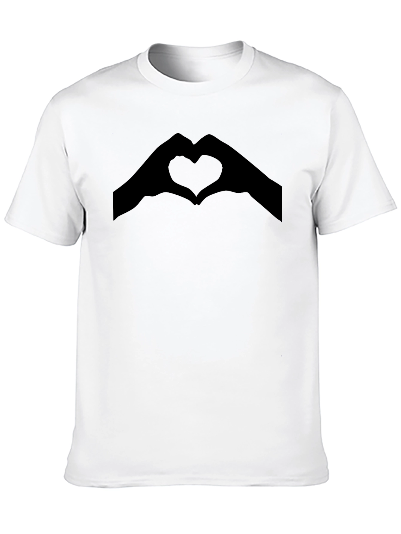 Camiseta Negra con Corazón de Manos