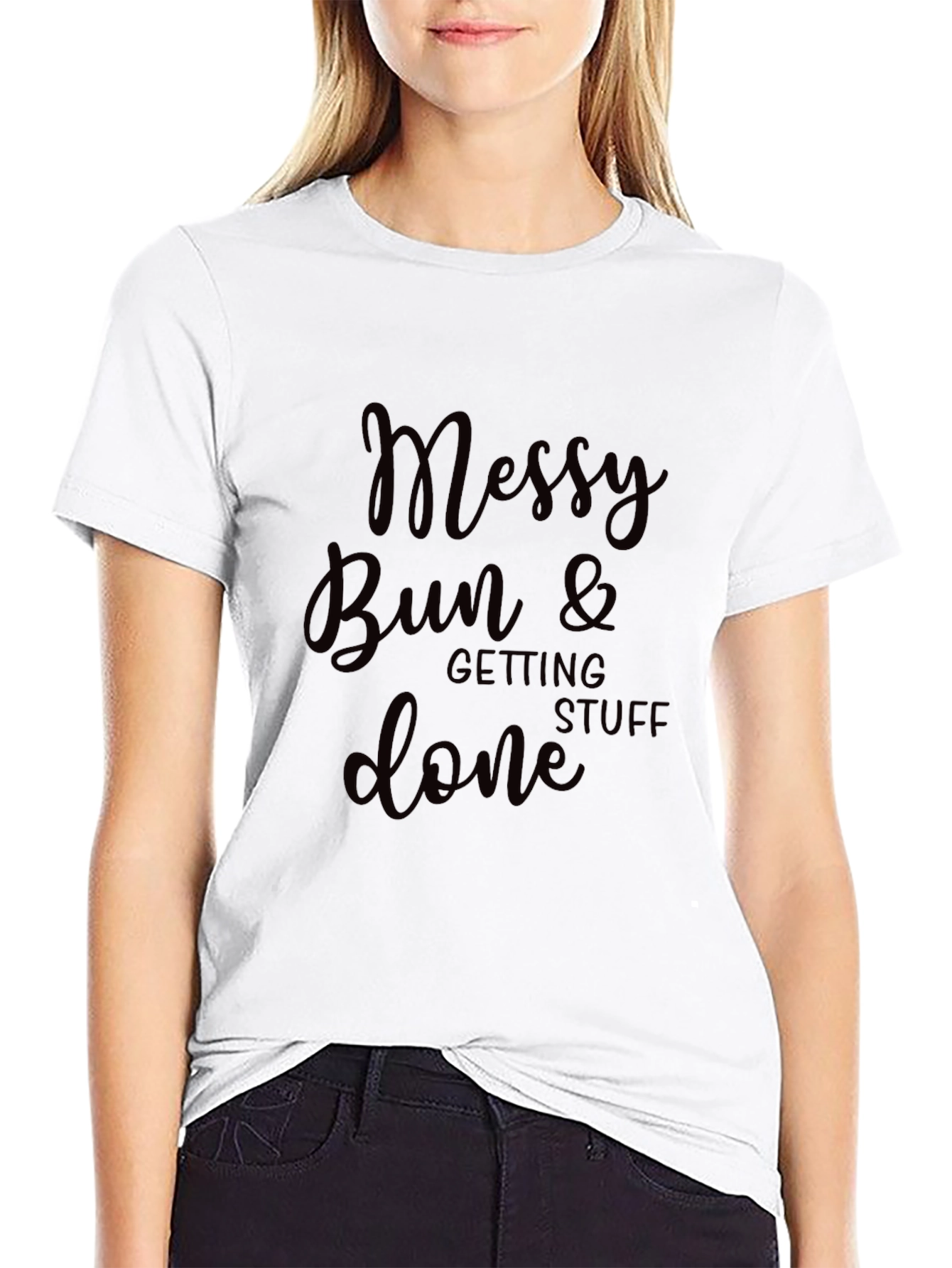 Camiseta Negra Messy Bun & Getting Stuff Done