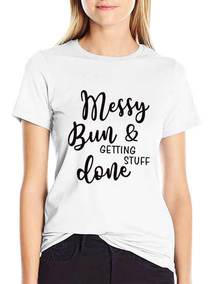 Camiseta Negra Messy Bun & Getting Stuff Done